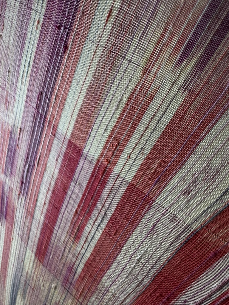 Loom Thai silk weave and characteristic slubs, close detail
