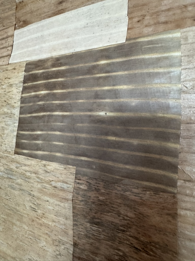 Natural banana leaf tonal variation, close detail