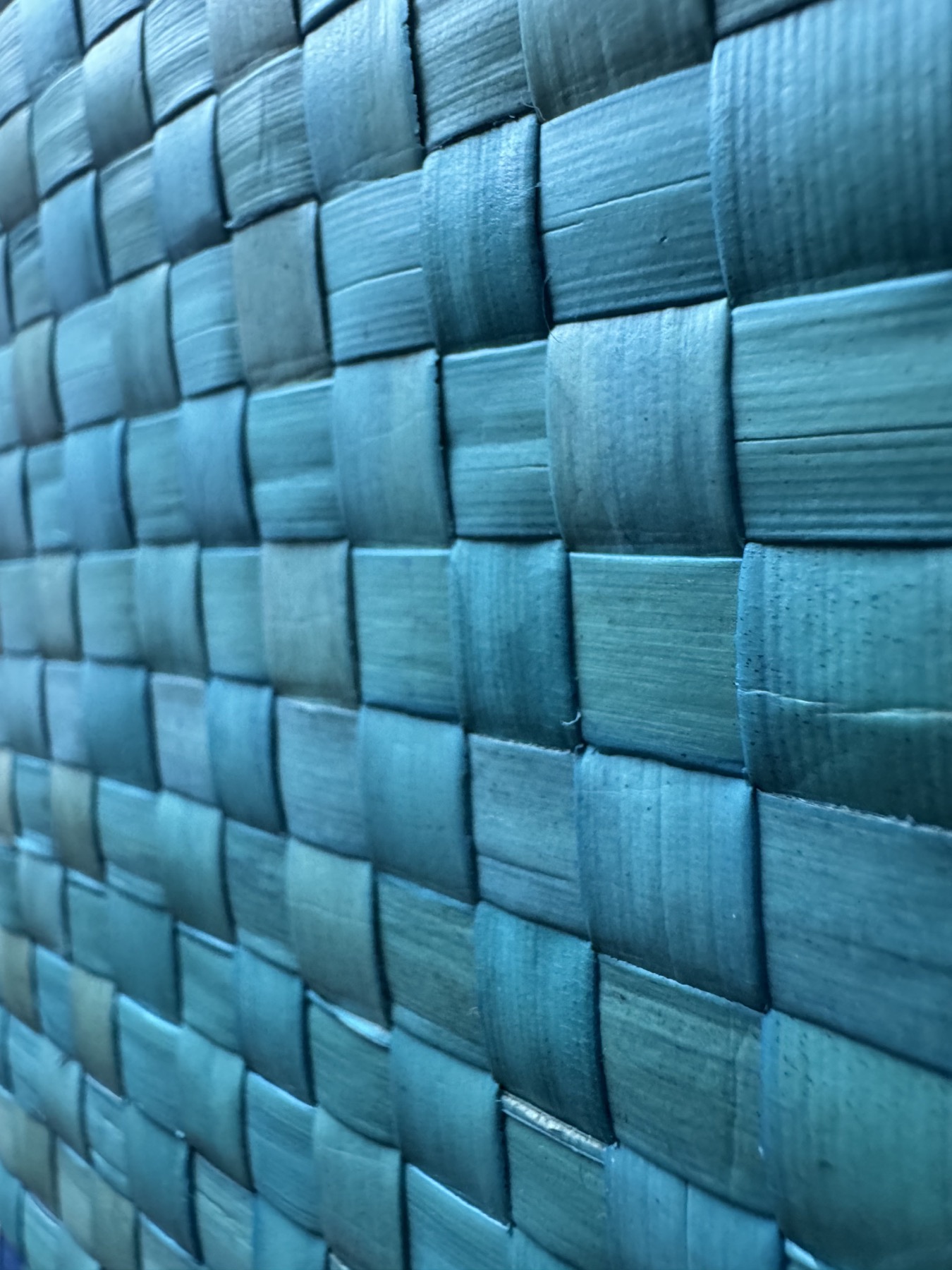 Deep blue pandanus basket weave, macro detail