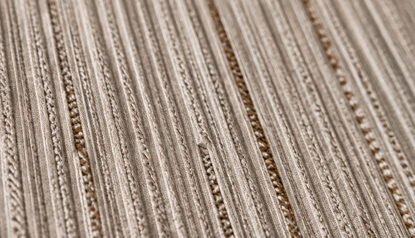 Rhythm raised linear textile structure, close detail